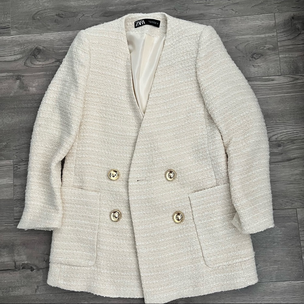 Zara Oversized Tweed Blazer